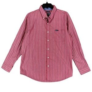 Chaps Easy Care Dress Shirt Men XL Classic Button Up Striped Business Office Top